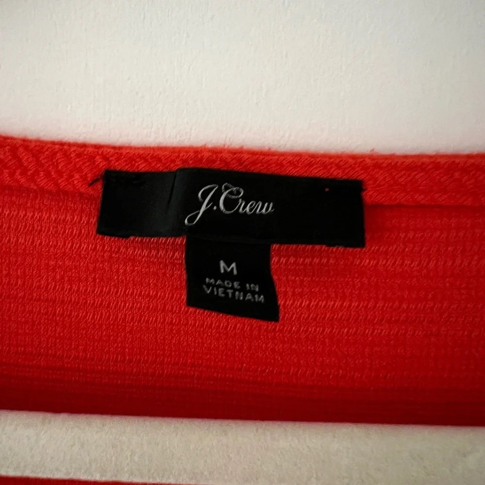 J. Crew Orange Textured Tie Front Button Down Tank Top